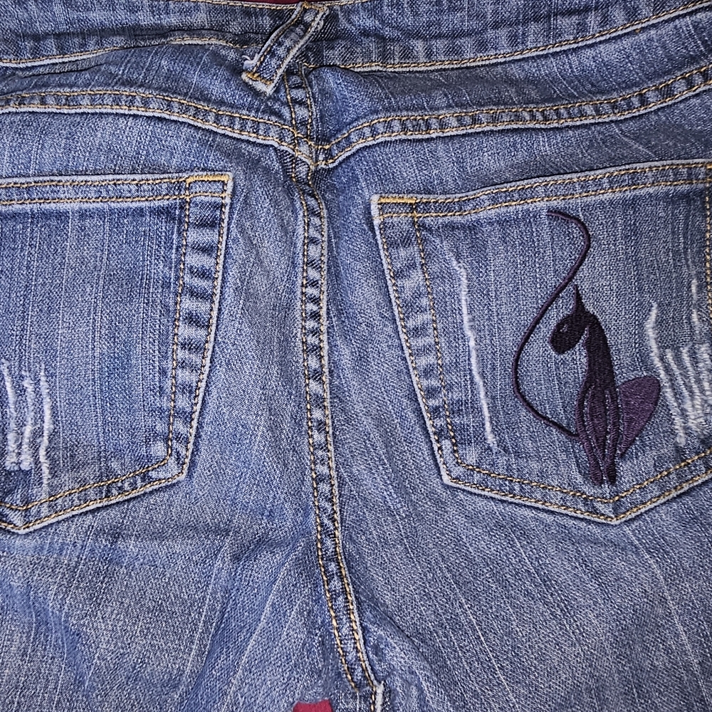 Juniors Womans Vintage Baby Phat Distressed Jeans